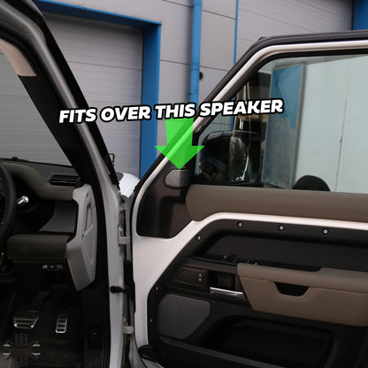 Door Speaker Covers x2 - Silver - for Land Rover Defender L663