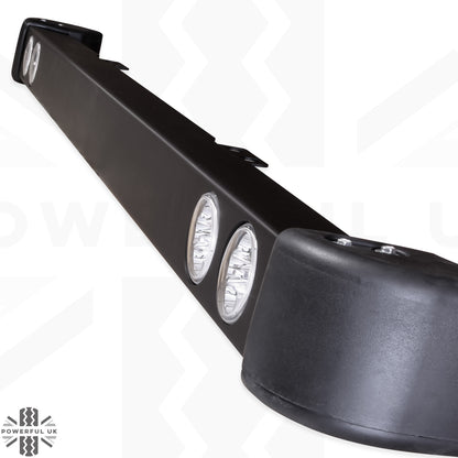 Front Bumper - Black with Round DRL's - for Land Rover Defender