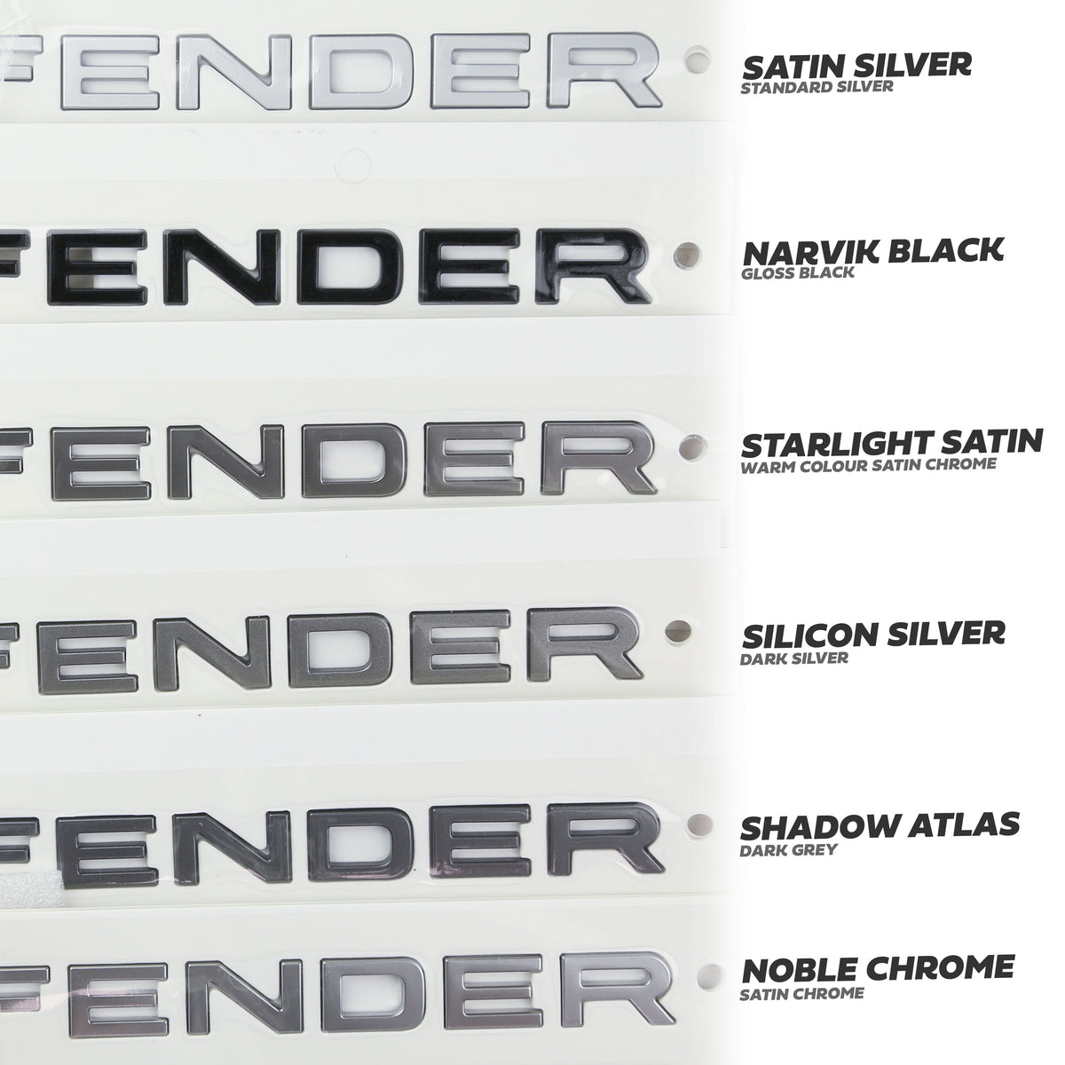 Bonnet Lettering - Noble Chrome - for Land Rover Defender L663
