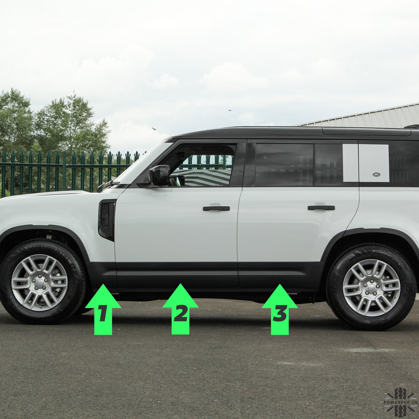 Gloss Black Lower Door Moulding 6pc Kit (Aftermarket) for Land Rover Defender L663 (110+130 Models)