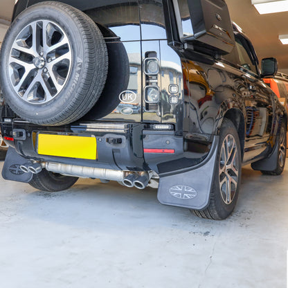 4pc Mudflap Kit with Union Jack for Land Rover Defender L663 (90/110)