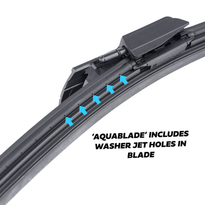 2x Front Wiper Blades for Land Rover Defender L663 - Late Type (Aquablade) - LHD