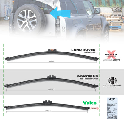 Rear Wiper Blade for Land Rover Defender L663 - Early Type (Flatblade)