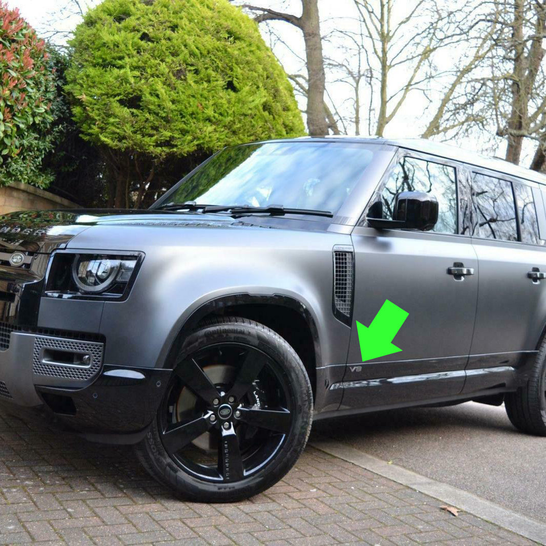 2x Genuine 'V8' Badge for Land Rover Defender L663 - Shadow Atlas