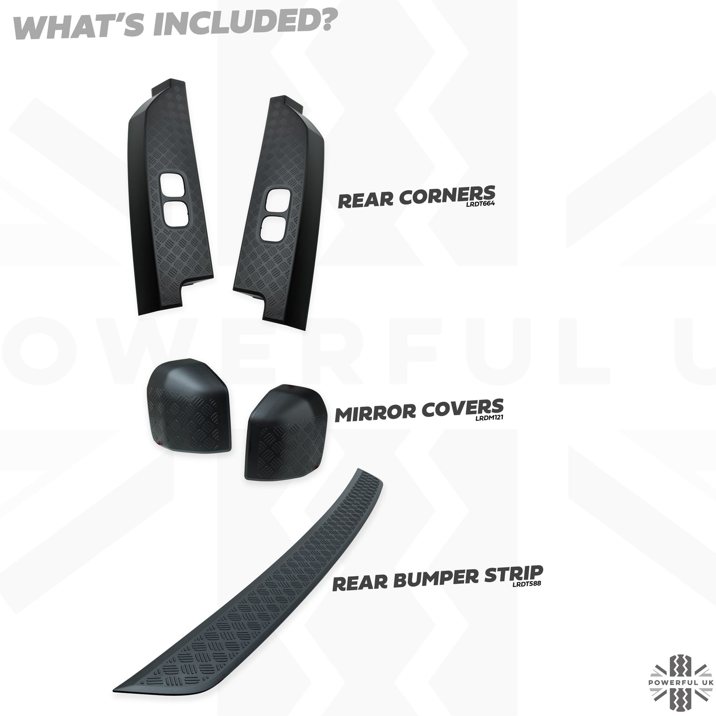 Chequer Plate 5pc Accessory Set (genuine) for Land Rover Defender L663