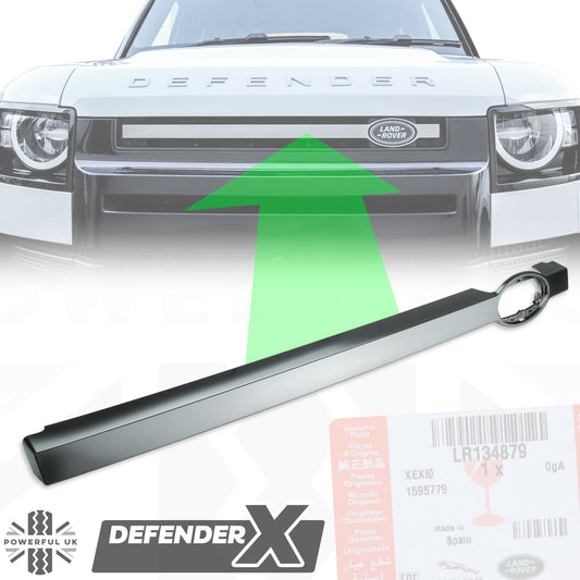 Front Grille Bar in Starlight Satin Chrome (Genuine) for Land Rover Defender L663