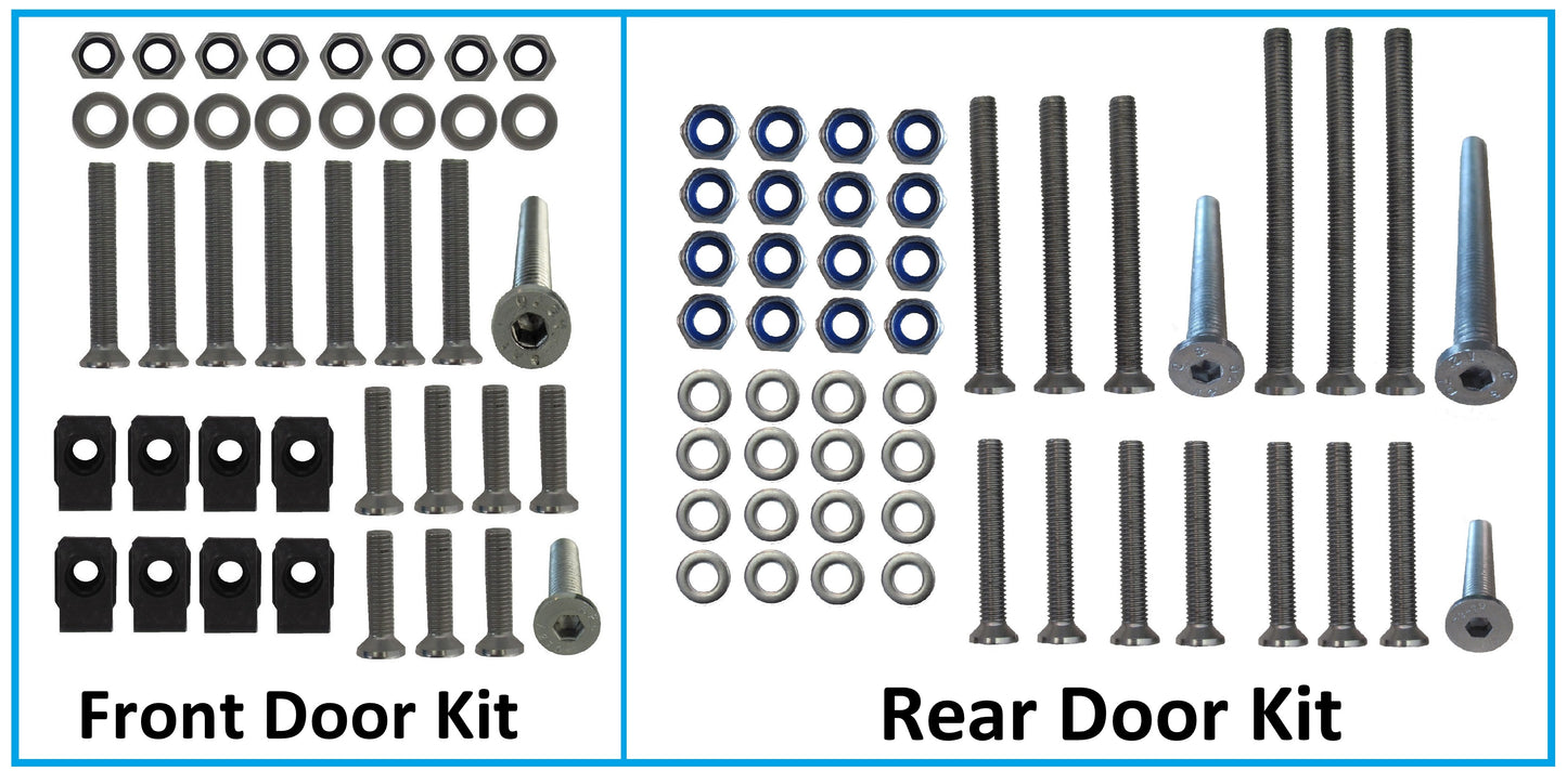 Door Hinge Kit - Polished Stainless Steel - 4 Door - for Land Rover Defender