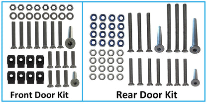 Door Hinge Kit - Brushed Stainless Steel - 4 Door - for Land Rover Defender
