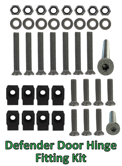 Door Hinge Kit - Polished Stainless Steel - 2 Door - for Land Rover Defender