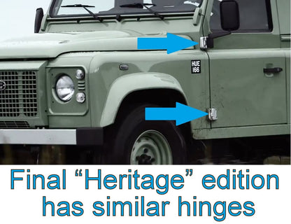 Door Hinge Kit - Brushed Stainless Steel - 4 Door - for Land Rover Defender