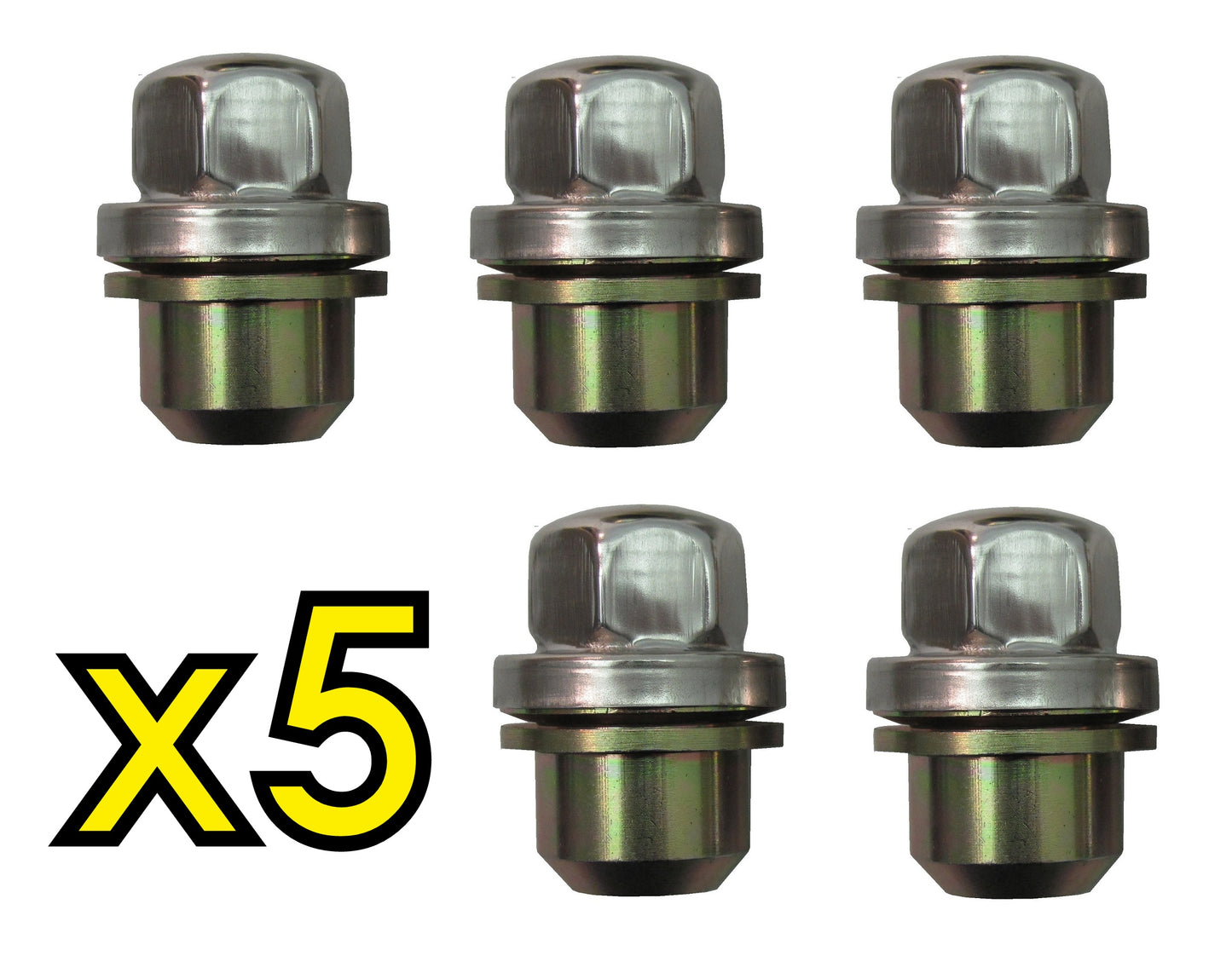 Silver Alloy Wheel Nuts 5pc (Capped Type) for Range Rover Classic