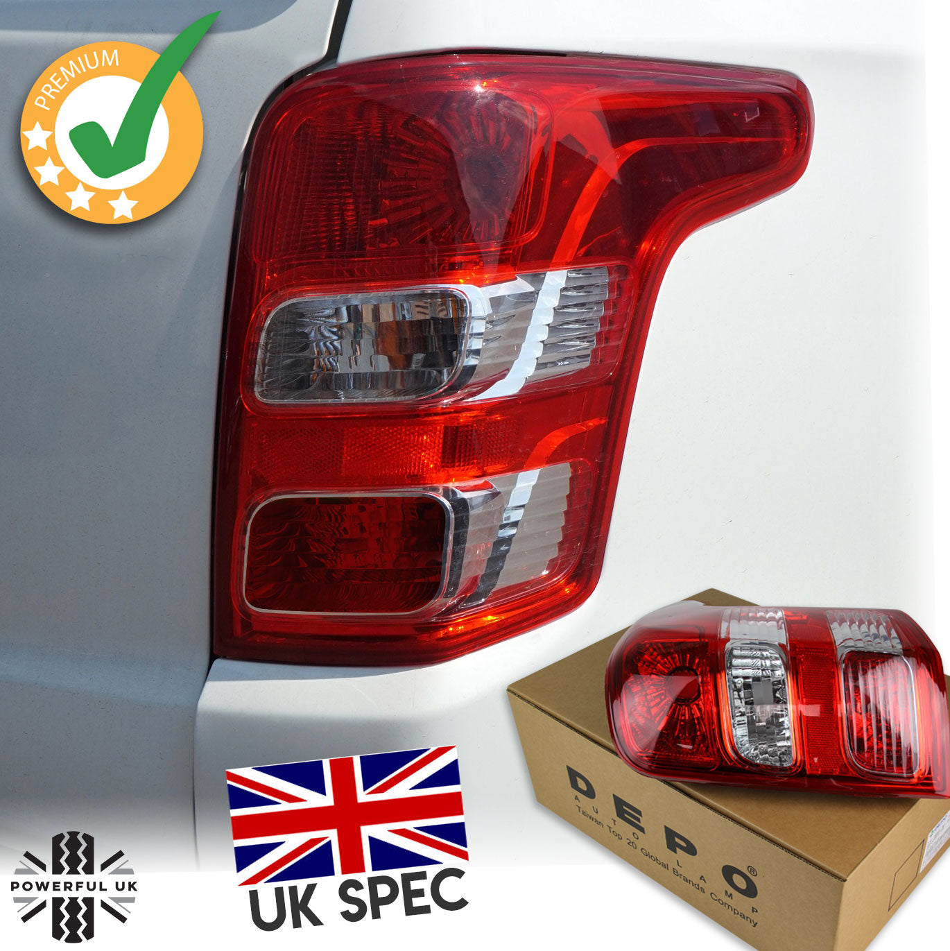 Rear Light - UK Spec RH - (With E mark) for Mitsubishi L200 2016+