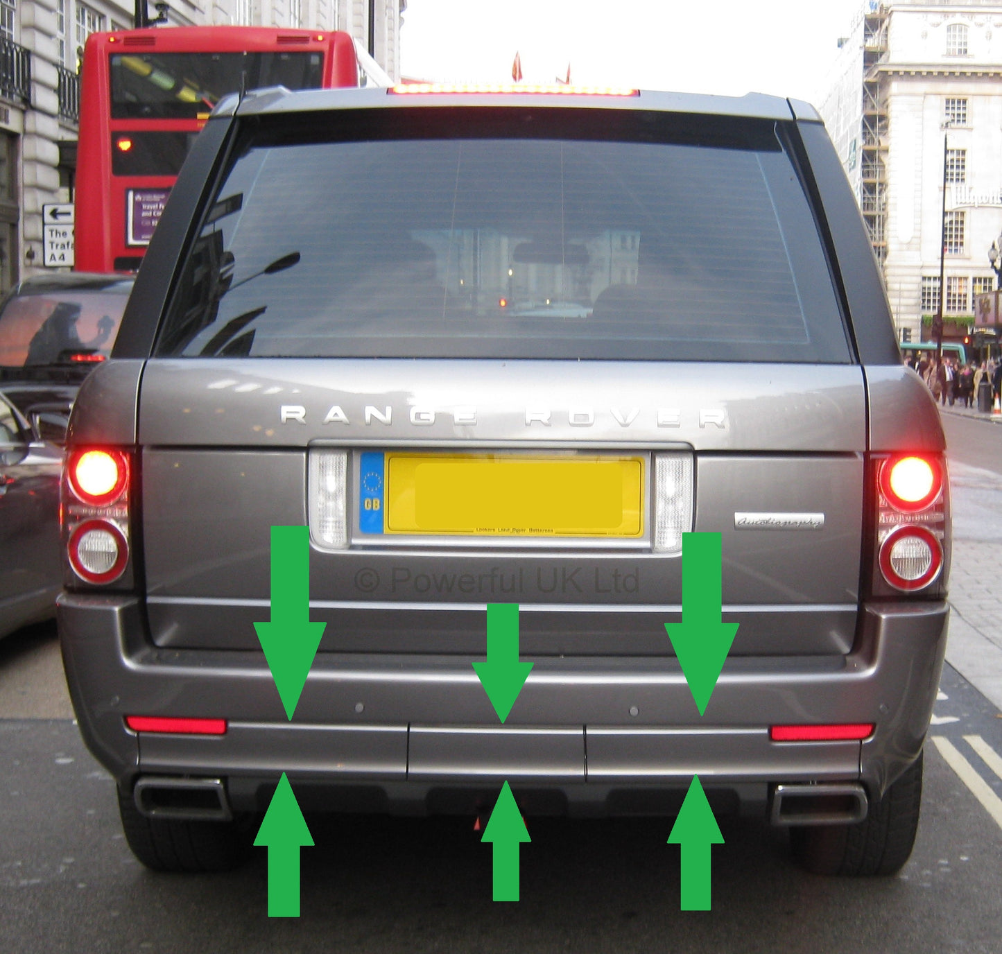 Insert Kit (3pc) for Range Rover L322 'Exterior Design Pack' Rear Bumper - Silver