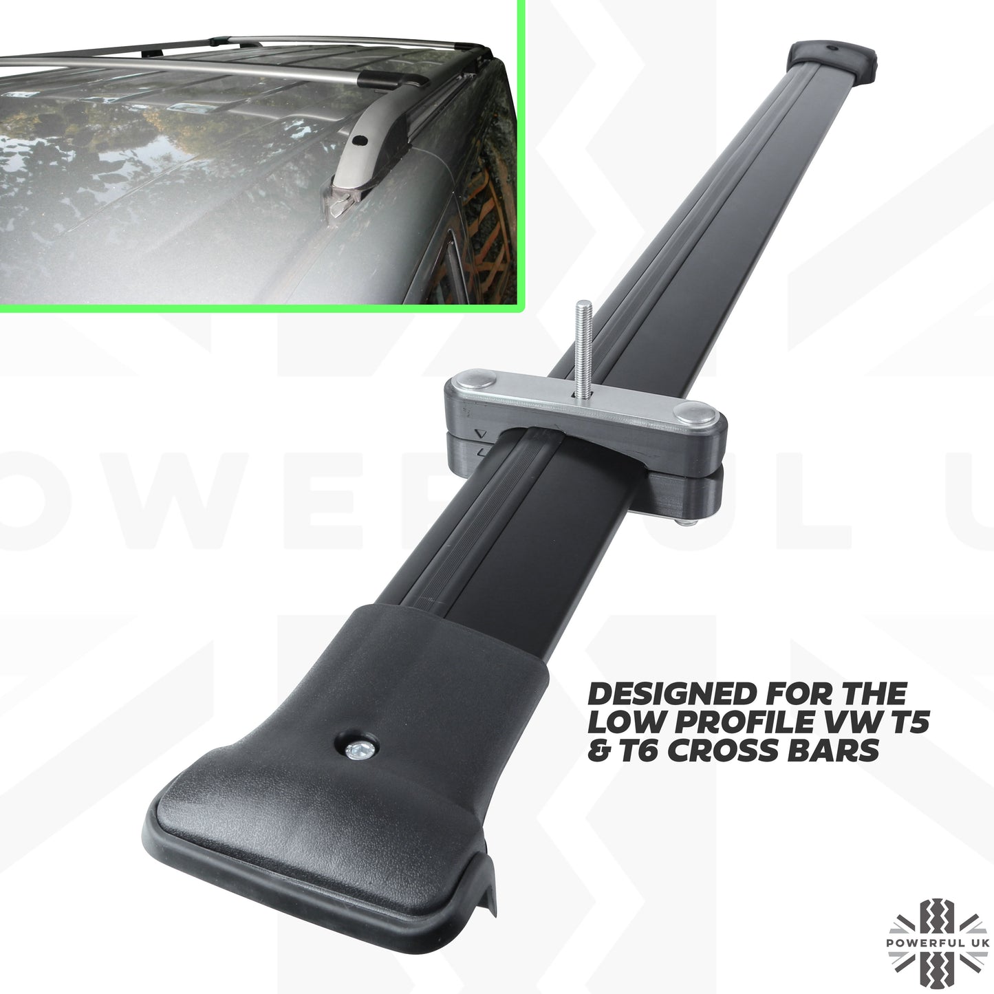 CROSS BAR Mount Clamp Kit for VW Transporter T5 & T6 Van  - Kit B