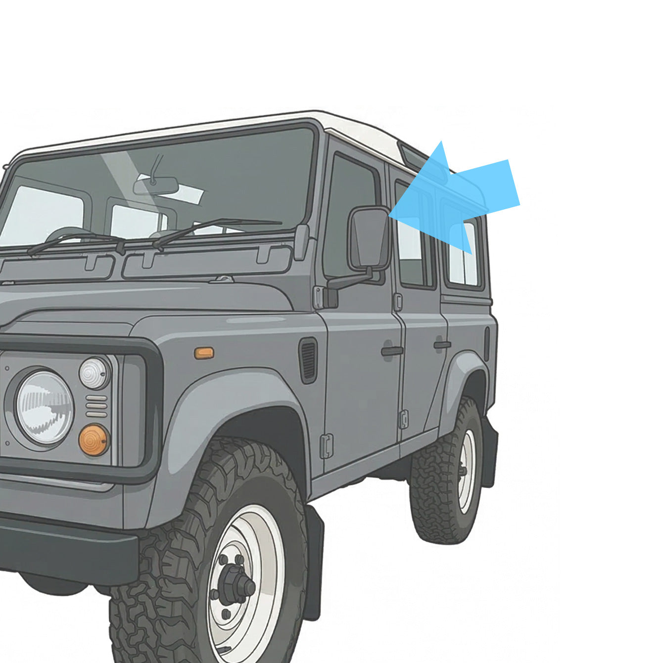 Mirror Head & Glass for Land Rover Defender (Convex Glass)