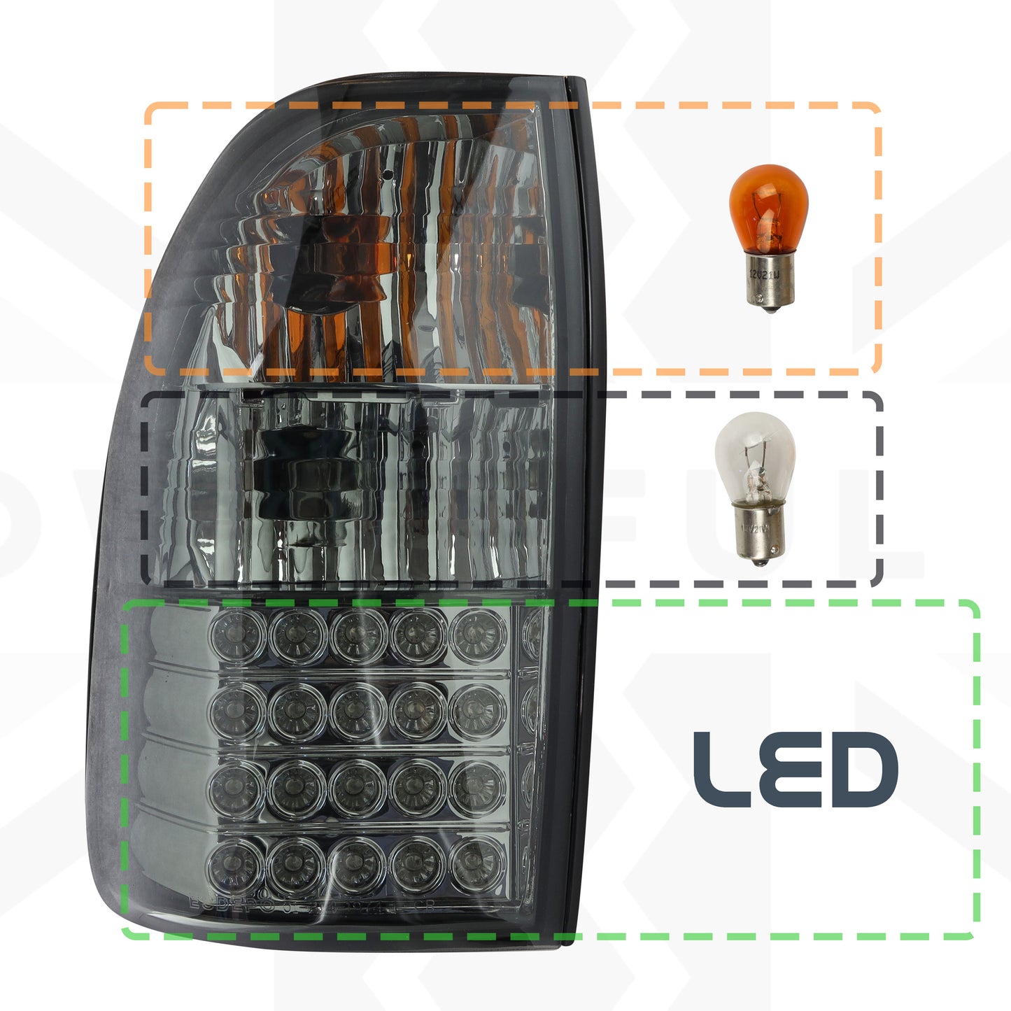 Rear Light Kit - LED Smoked for Mitsubishi L200