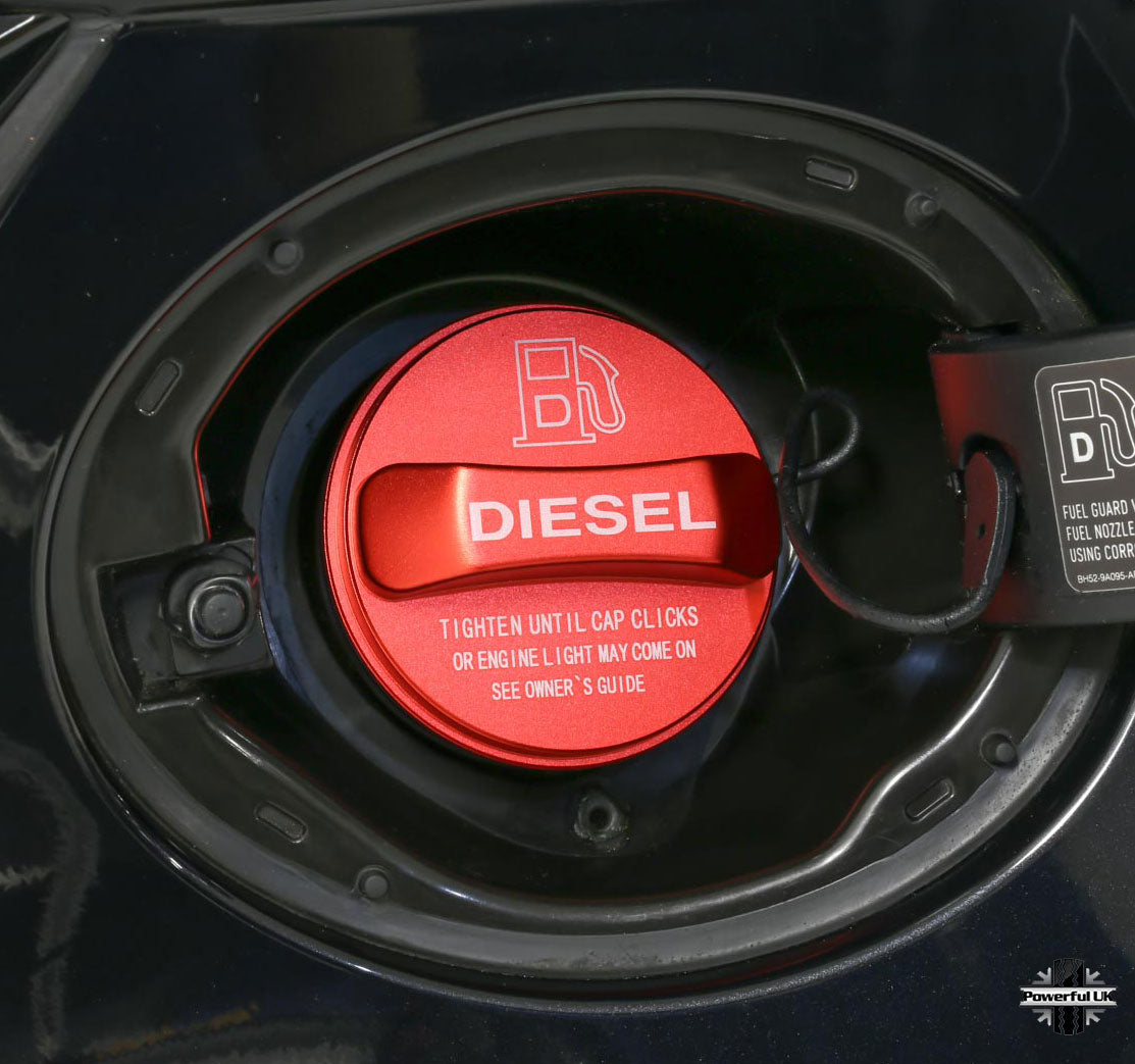 Alloy Fuel Filler Cap Cover for Range Rover Velar - Diesel - Red