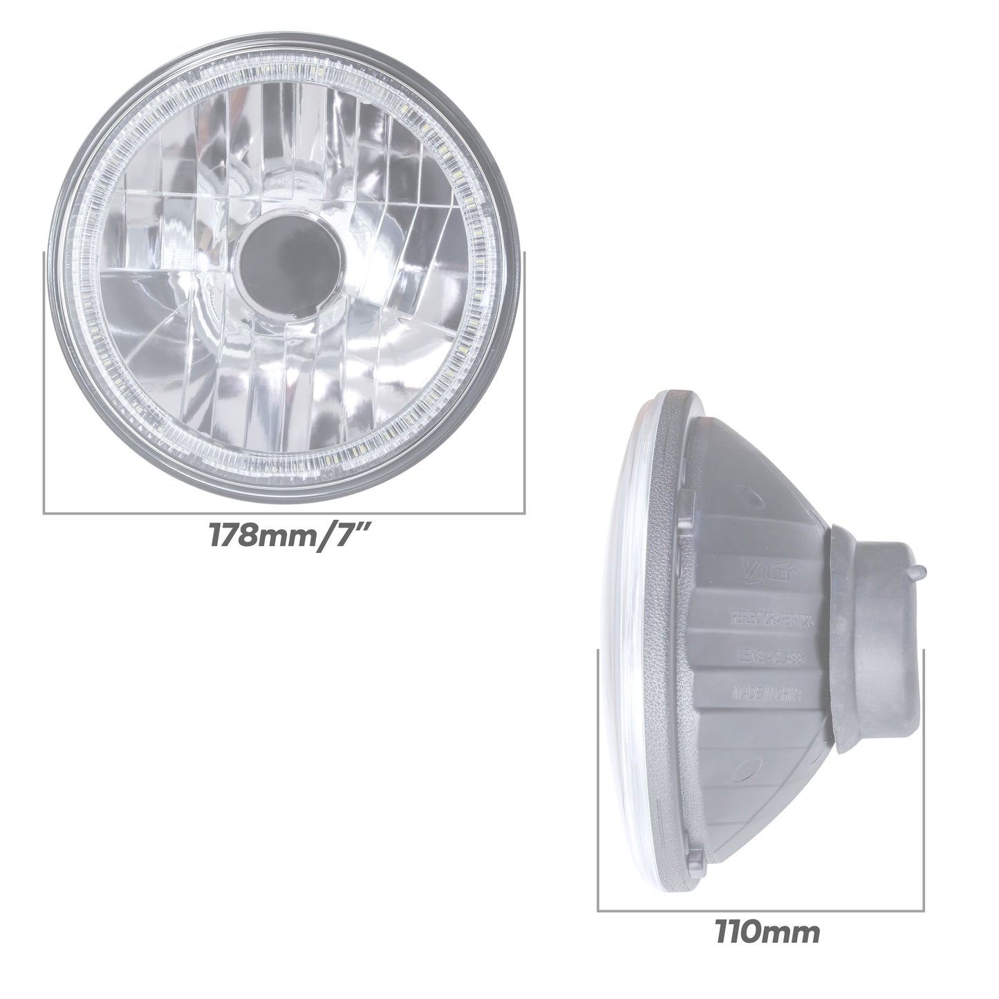 7" Headlights (Pair) with Angel Eye for Range Rover Classic - RHD