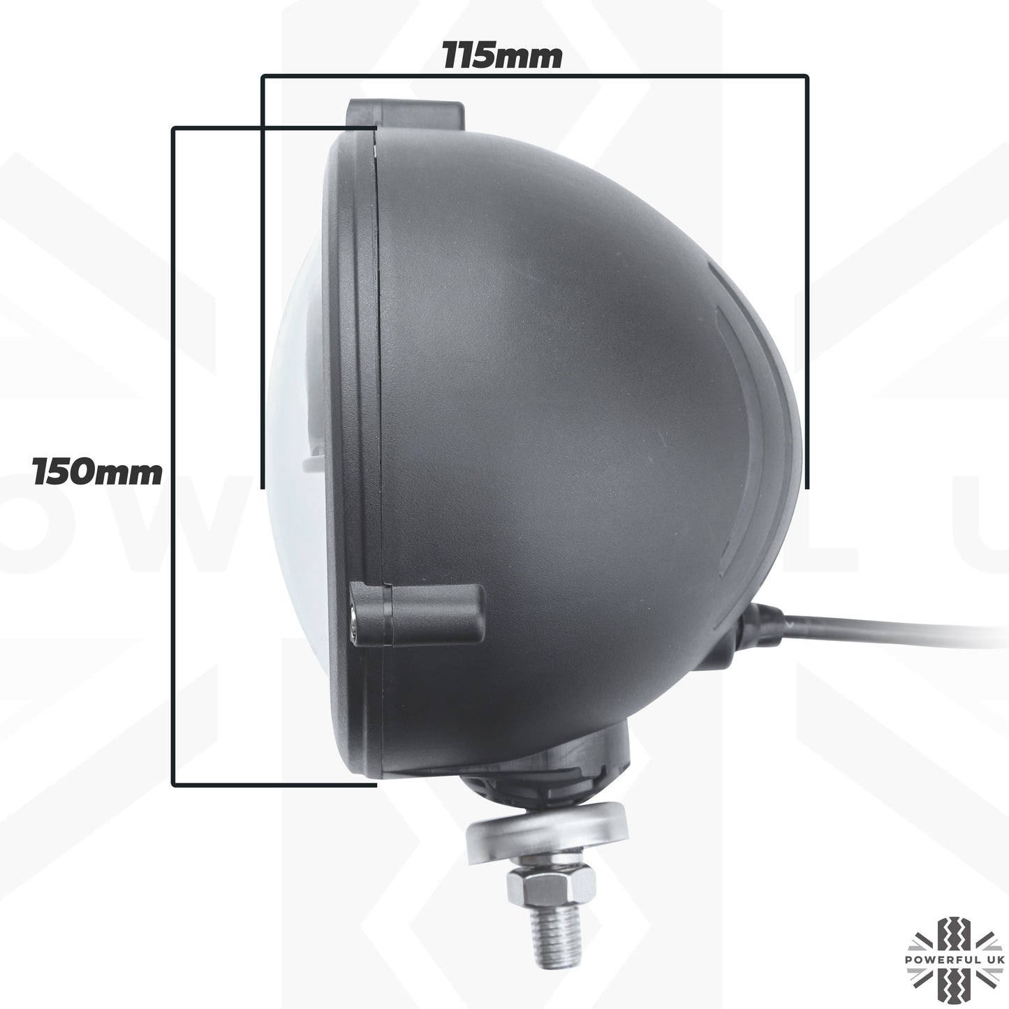 6" LED Bottom Mount Round Headlight with DRL - LHD - Pair