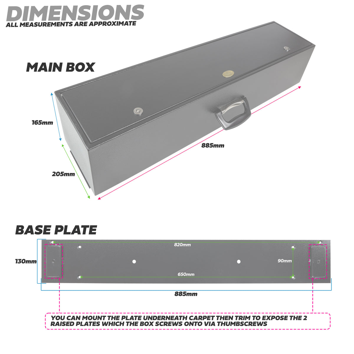 Metal Gun/Security Box for Land Rover Classic Defender