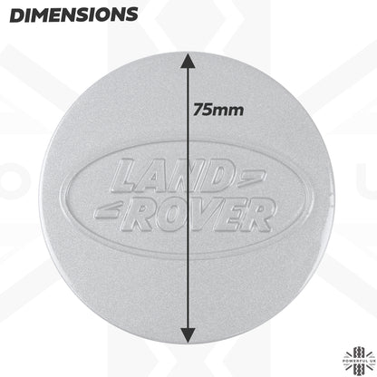 Genuine 4x Alloy Wheel Centre Caps (EARLY/LARGE type) for Land Rover Classic Defender - Pewter Grey