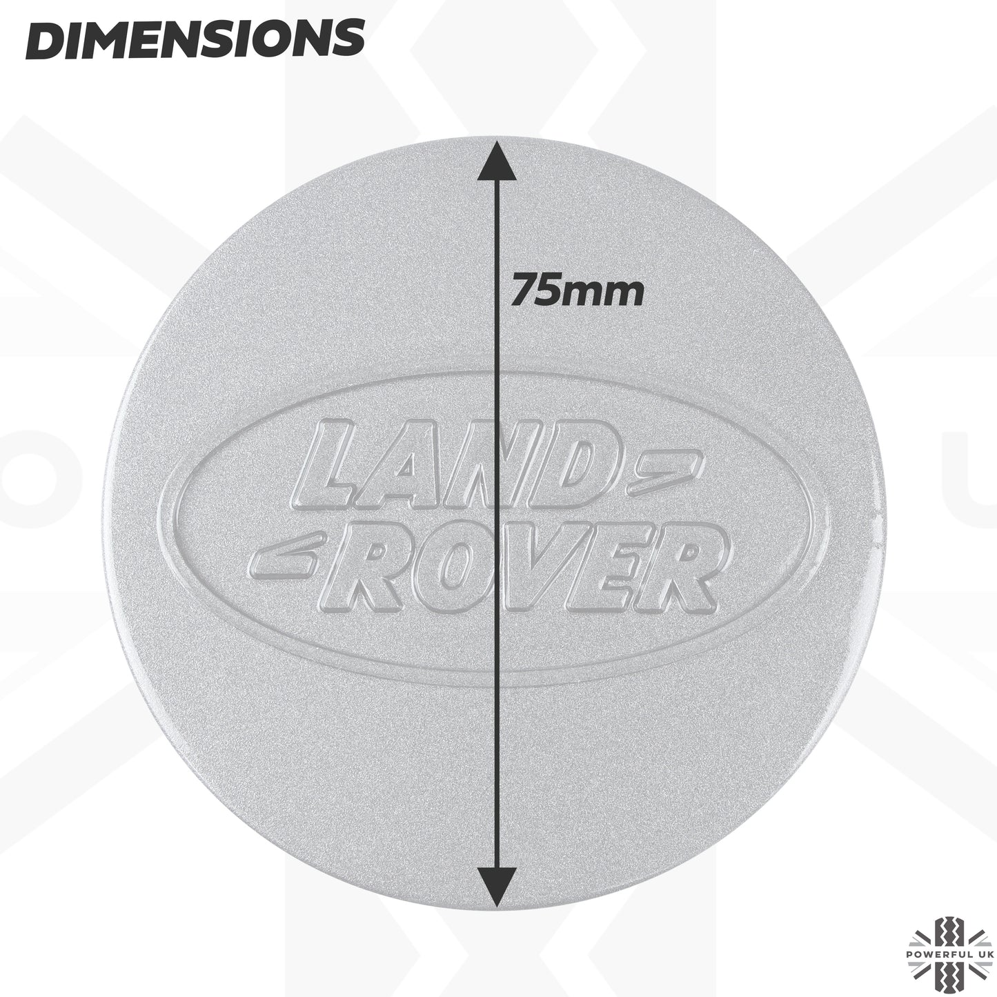 Genuine 4x Alloy Wheel Centre Caps (EARLY/LARGE type) for Land Rover Classic Defender - Silver