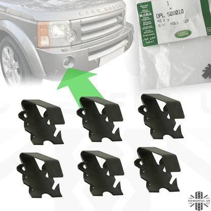 Fog Bezel Spring Clips x6 for Land Rover Discovery 3 - Genuine