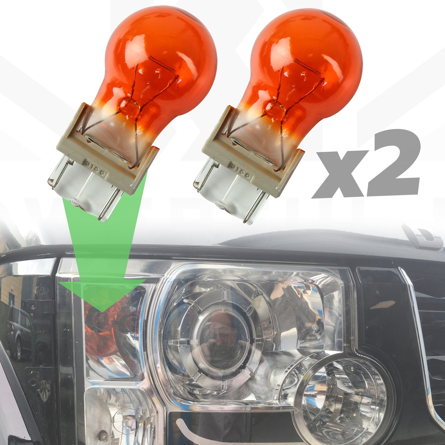 Pair of Orange Indicator Bulbs for Land Rover Discovery 3