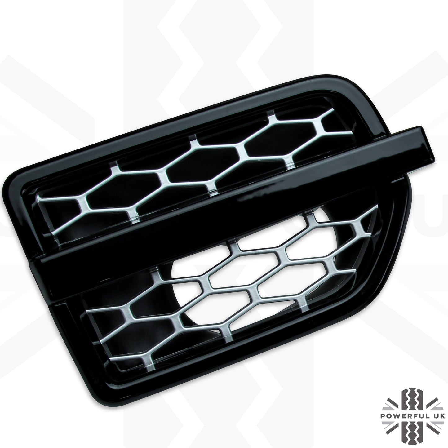 Side Vents - Black Silver - for Land Rover Discovery 4 - PAIR