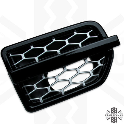 Side Vents - Black Silver - for Land Rover Discovery 4 - PAIR