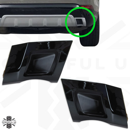 Rear Bumper Twin Exhaust Trims in Black for Land Rover Discovery 5 (2017-20) HSE dynamic