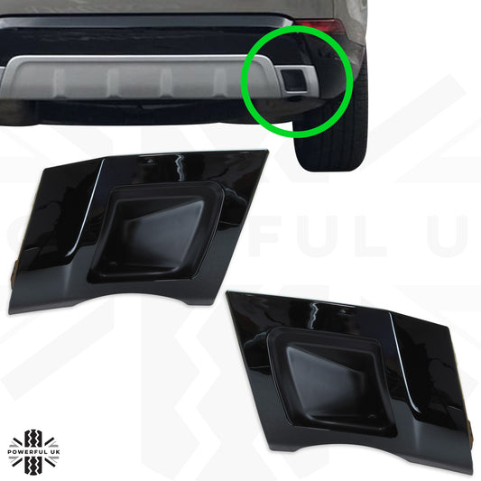 Rear Bumper Twin Exhaust Trims in Black for Land Rover Discovery 5 (2017-20) HSE dynamic