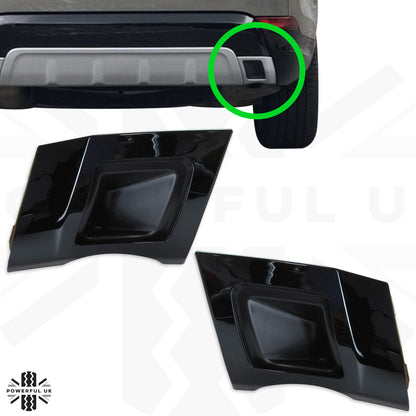 Rear Bumper Twin Exhaust Trims in Black for Land Rover Discovery 5 (2017-20) HSE dynamic