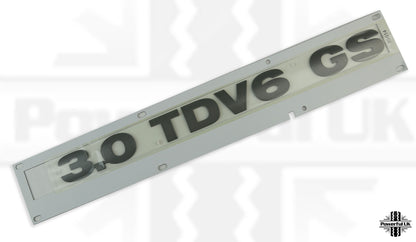 Tailgate Lettering "3.0 TDV6 GS" - Grey (Genuine) - for Land Rover Discovery 3 & 4