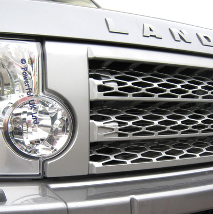 Supercharged Style Front Grille in Silver for Land Rover Discovery 3