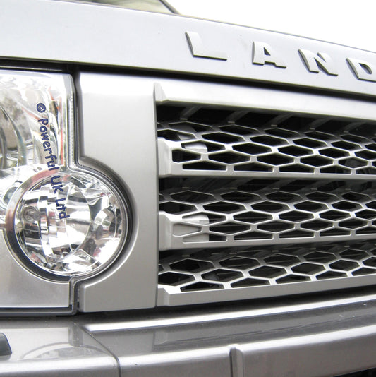 Supercharged Style Front Grille in Silver for Land Rover Discovery 3