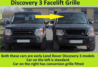 Front Grille for Land Rover Discovery 3 - Disco 4 look - Black / Black / Chrome