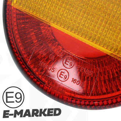 LED Round 3in1 Indicator/Stop/Tail Lights 90/95mm for Land Rover Defender - PAIR