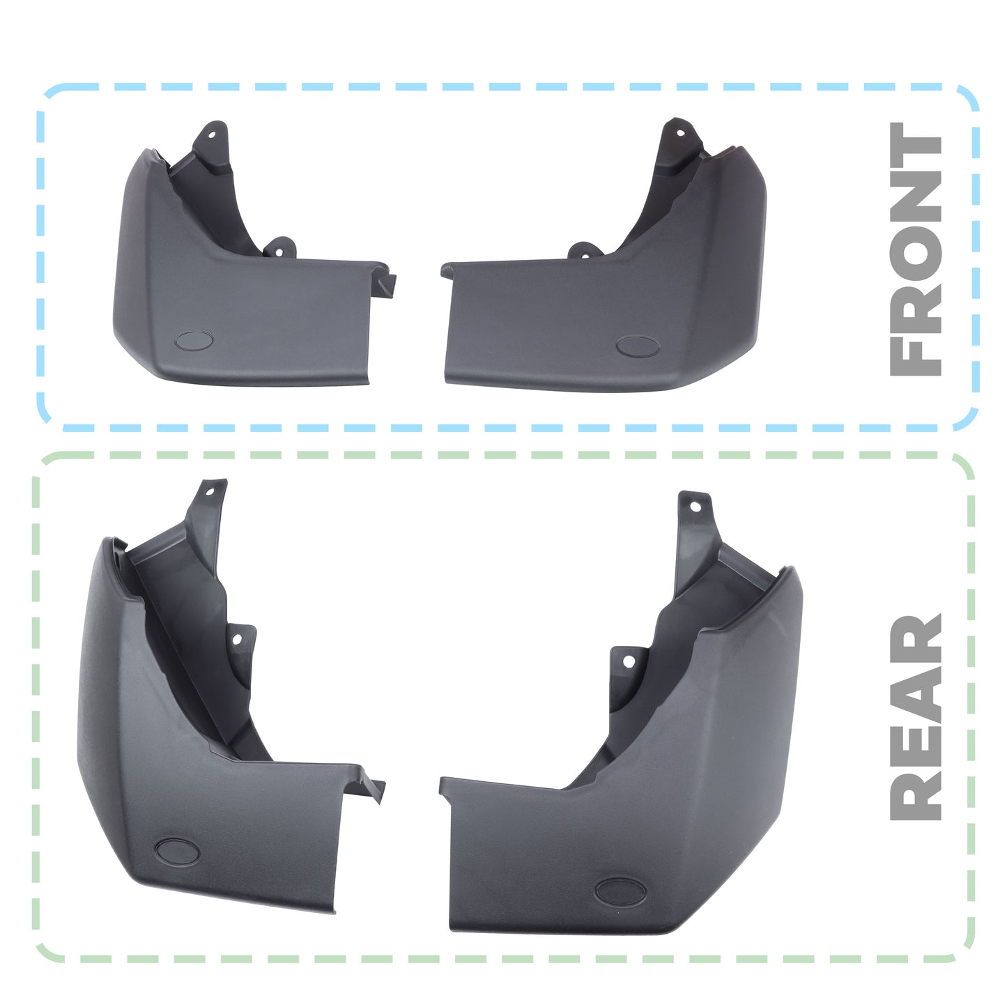 Front & Rear Mudflap Kit for Land Rover Discovery 3 - Early Type (2005-08)