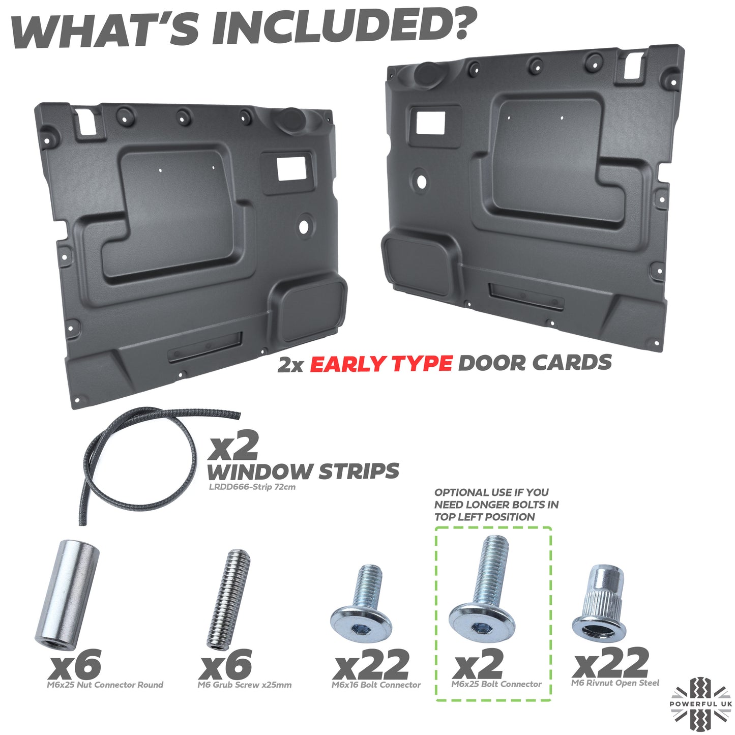 Door Card Upgrade Kit for Land Rover Classic Defender - Early Type