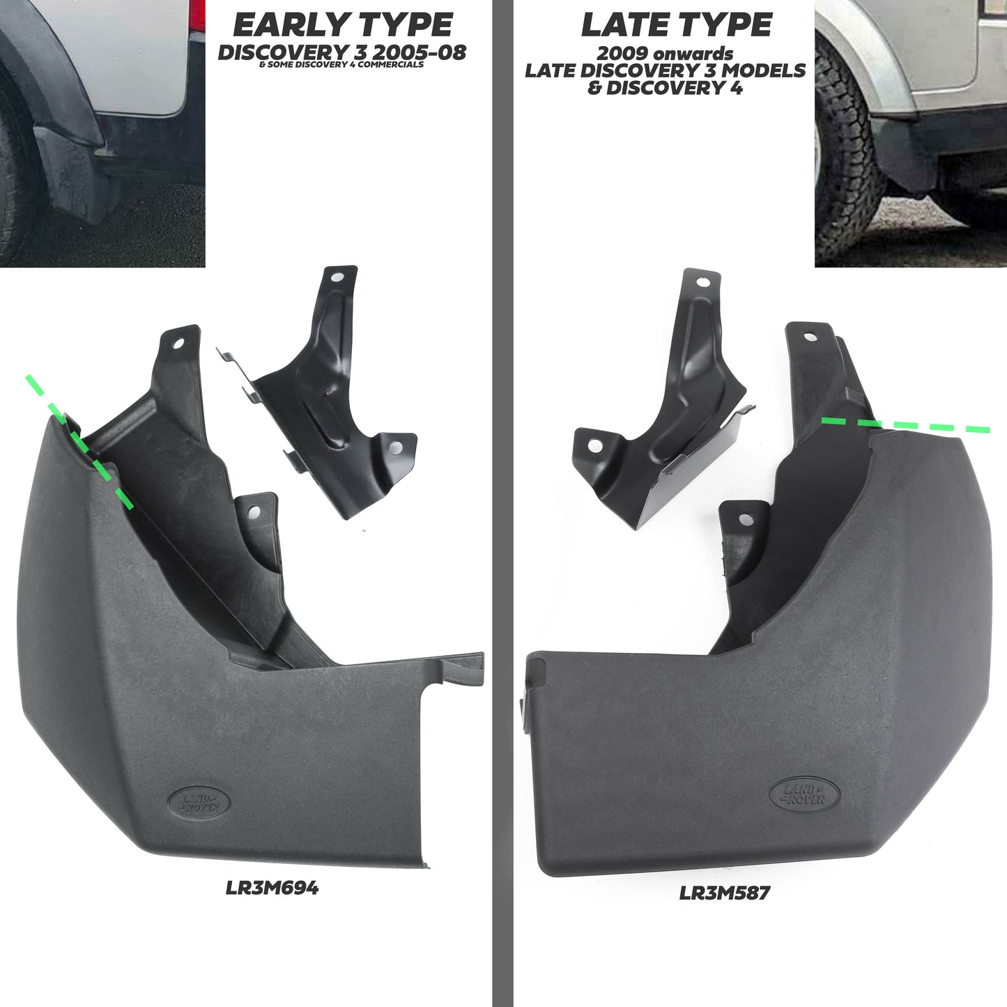 B-Grade - Genuine Mudflap Kit - Rear - for Land Rover Discovery 3(2009) & Discovery 4 - NO FITTING KIT