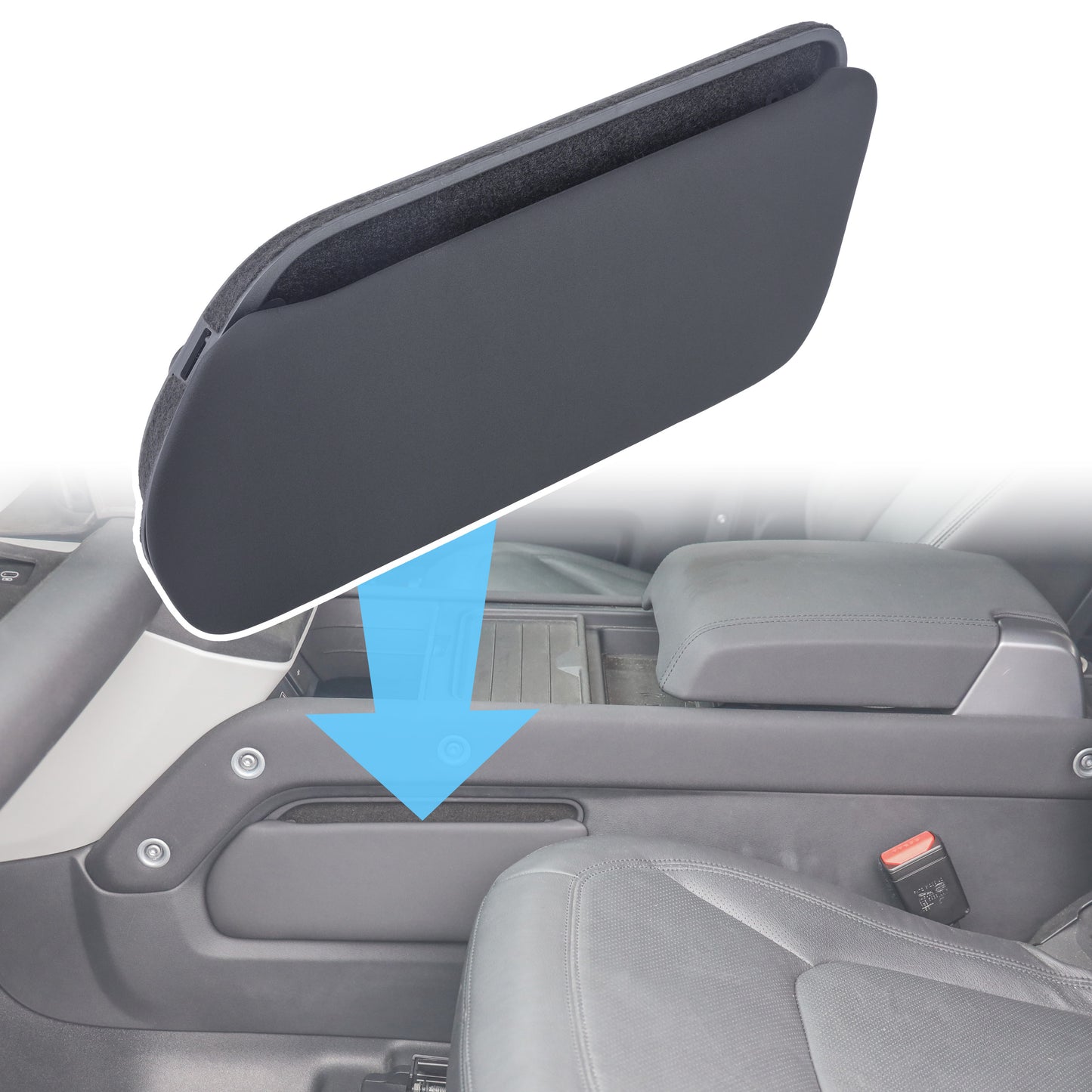 Centre Console Storage Panel for Land Rover Defender L663 in Ebony Black - Left