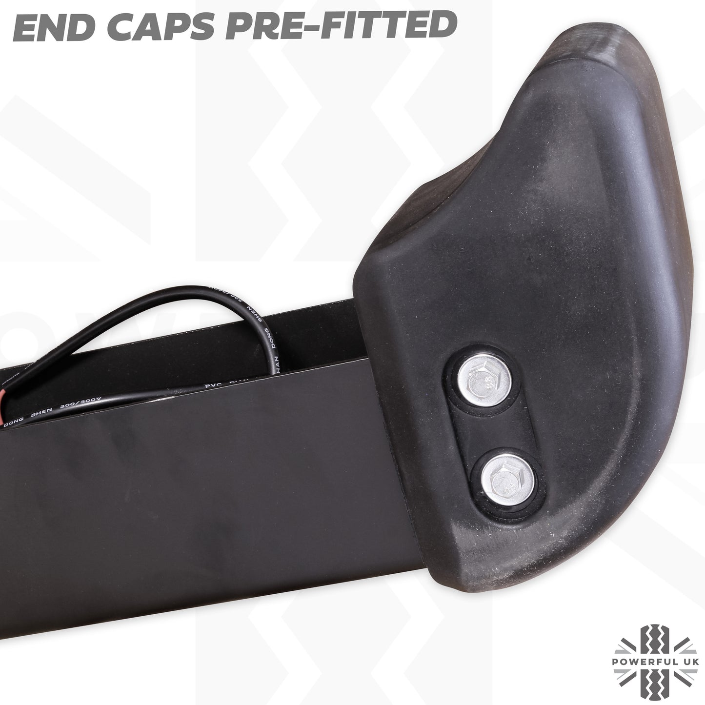 Front Bumper - Black with Round DRL's - for Land Rover Defender