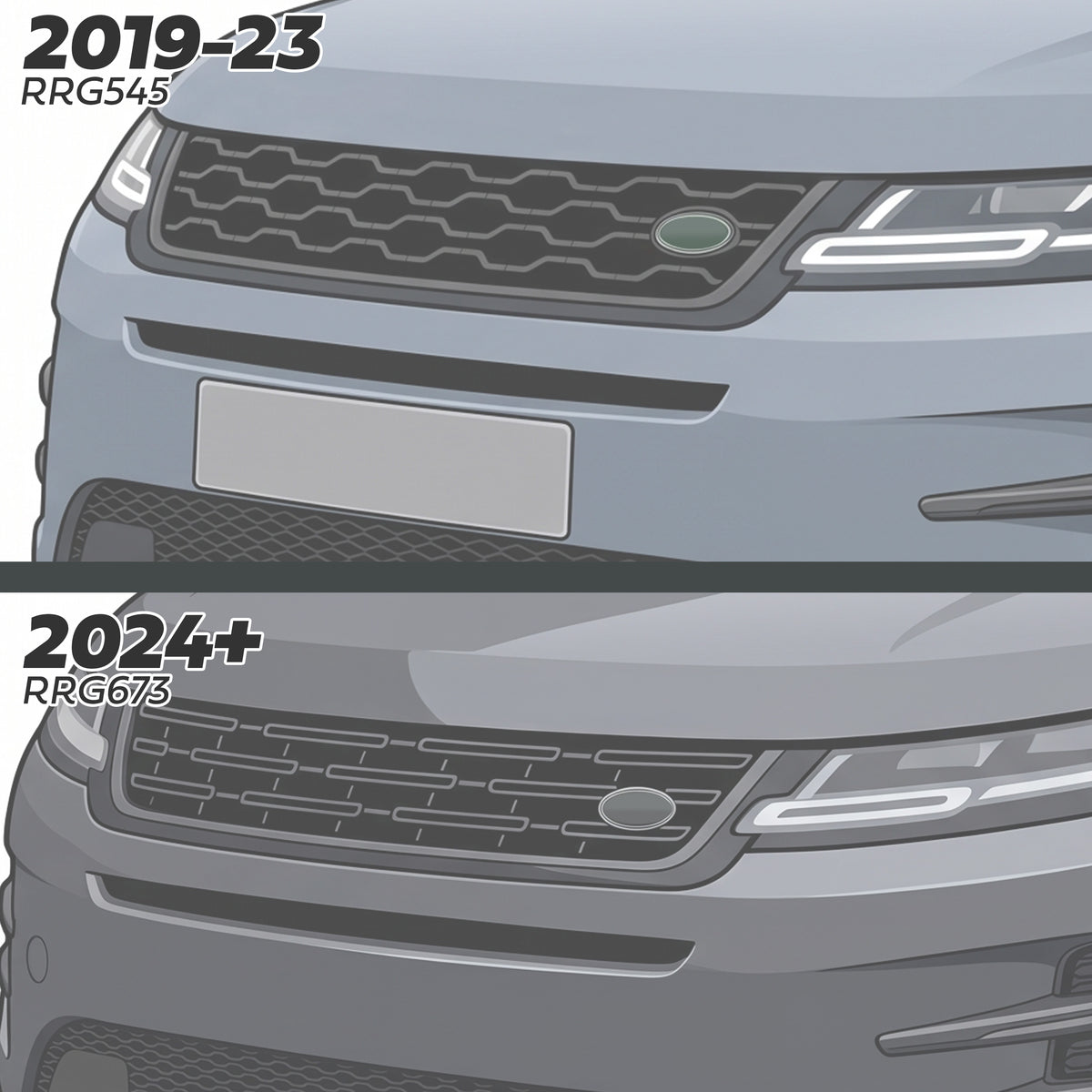 2024 Facelift Design All Gloss Black Front Grille for Range Rover Evoque 2 (2019+)
