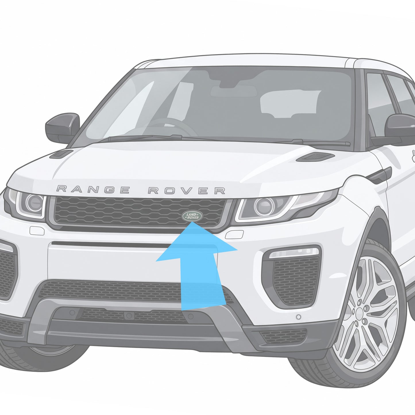 Genuine Front Grille Badge - Green & Silver - for Range Rover Evoque