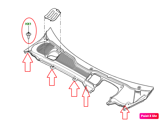 4x Engine Cowl Clips (6.3x22mm Plastic Push Pin type) for Range Rover Evoque - Genuine