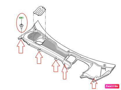 4x Engine Cowl Clips (6.3x22mm Plastic Push Pin type) for Range Rover Evoque - Genuine