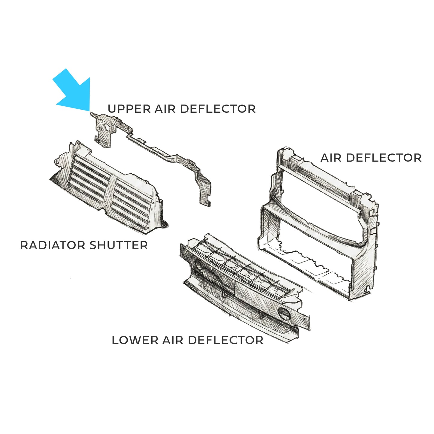 Upper Air Deflector for Range Rover Sport L494 2018+