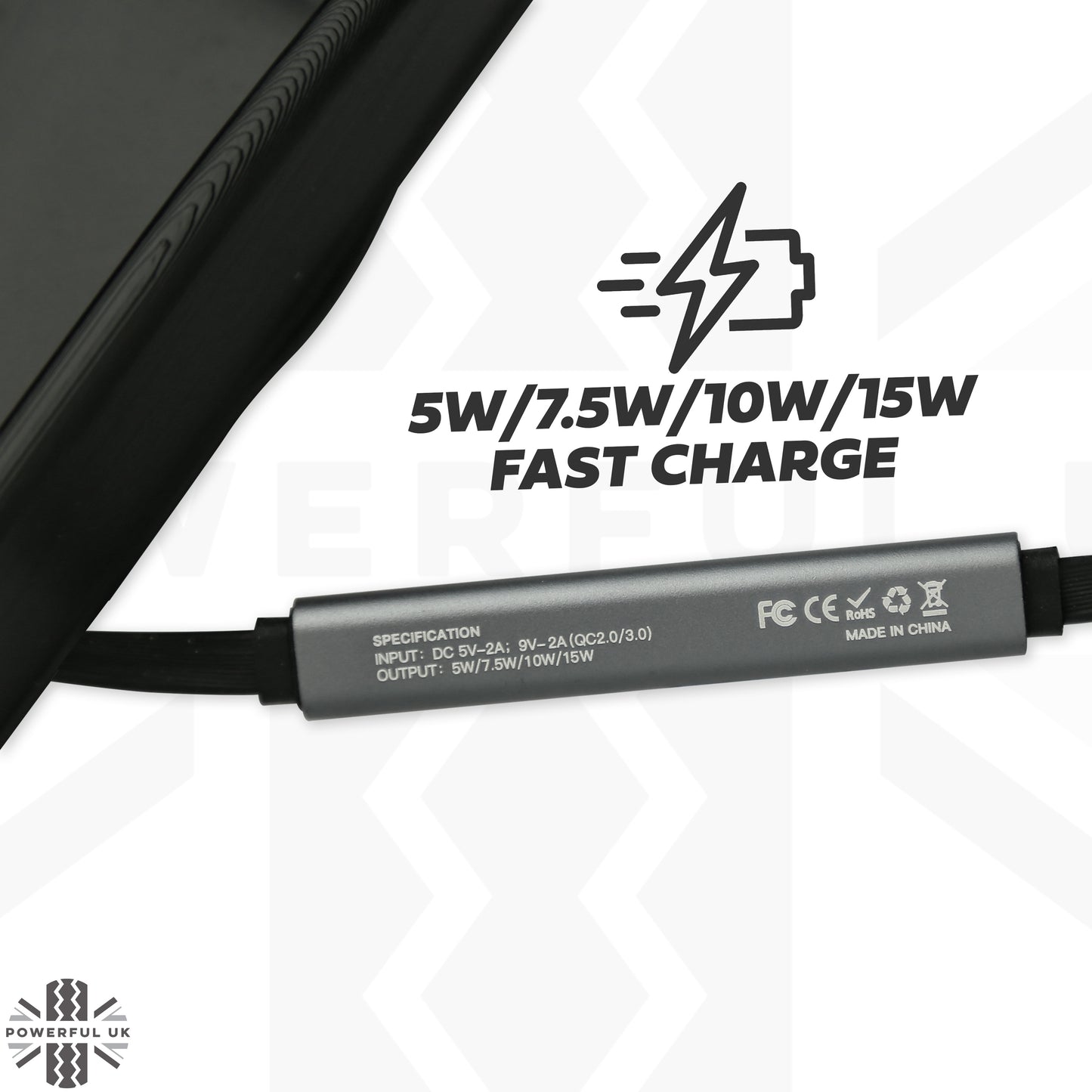 Wireless Charging Tray for Range Rover Evoque 1 - for Late Type Cubby Box