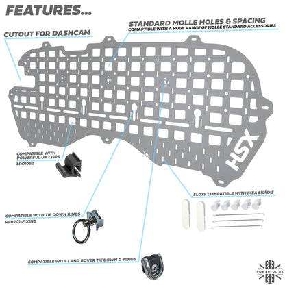 Rear Door Interior Molle Plate for Land Rover Defender L663